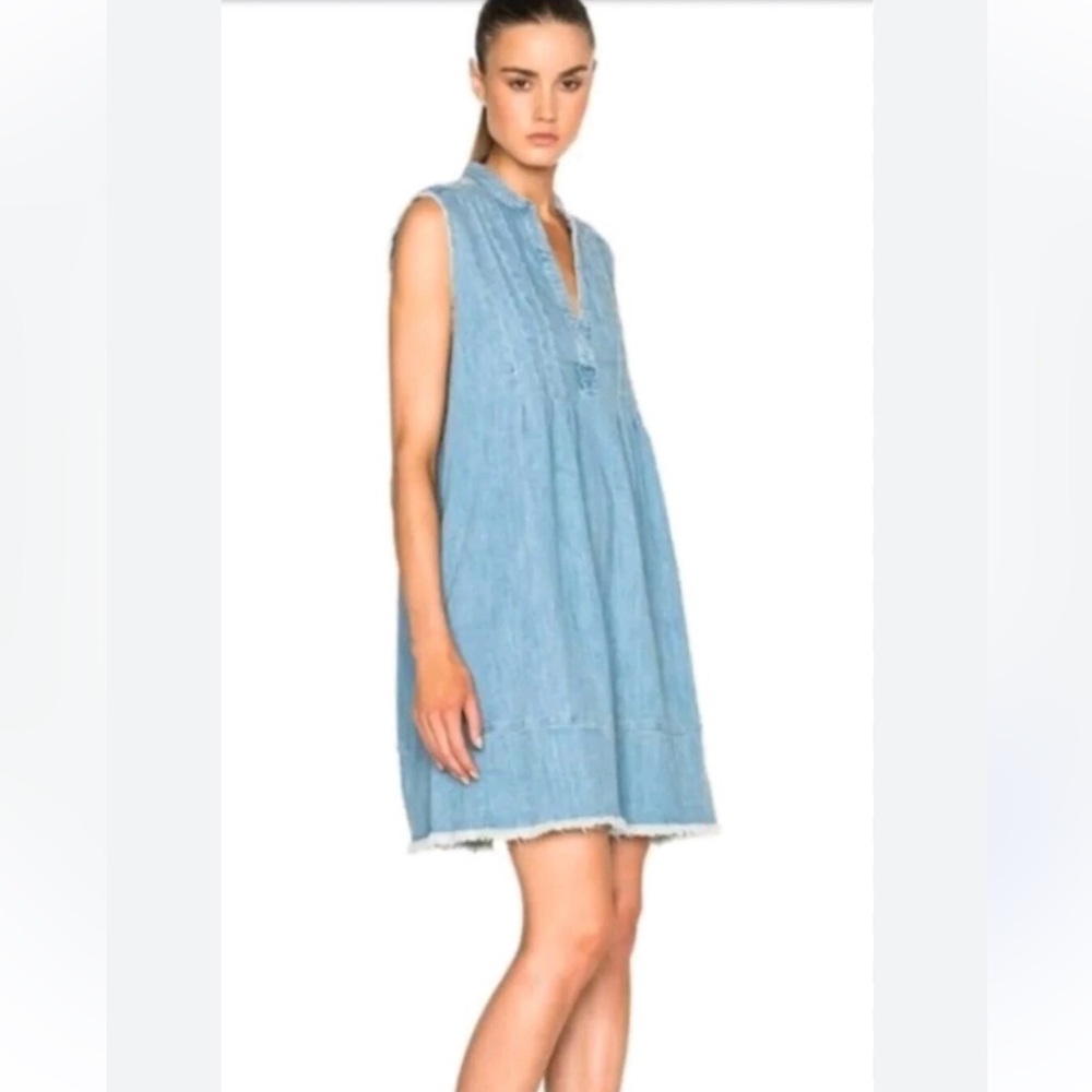 Current Elliot Sleeveless Light Wash Denim Dress Sz 8 Large